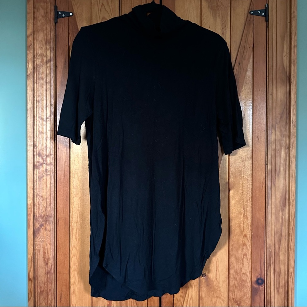 Torrid Black Short Sleeve Tee with Textured Fabric
